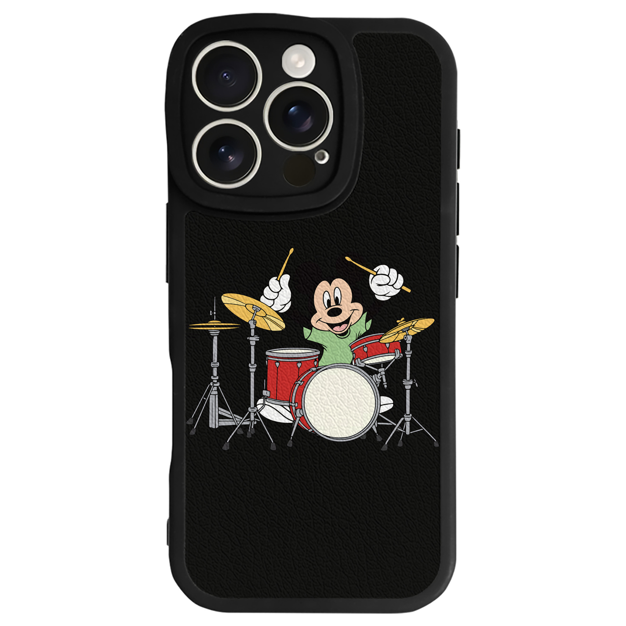 （画像用） ミッキーマウス Mickey Mouse 【iPhone 16シリーズ対応】シリコンスマホケース（レザー調） 材質：シリコン